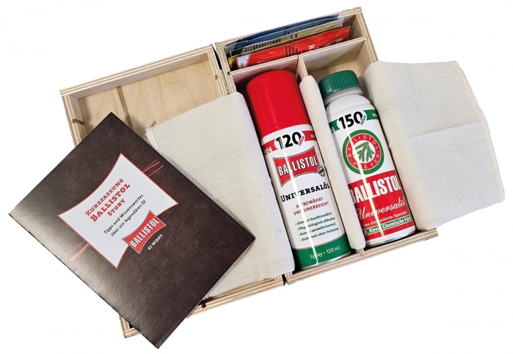 Ballistol Jubiläums-Holzbox Pflegeset