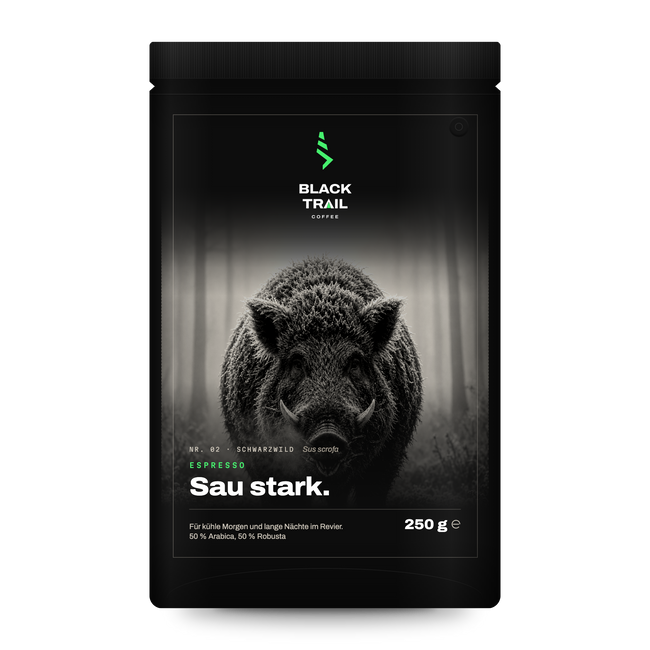 BLACKTRAIL Nr. 02 Sau Stark – Espresso Jagdkaffee, ganze Bohne