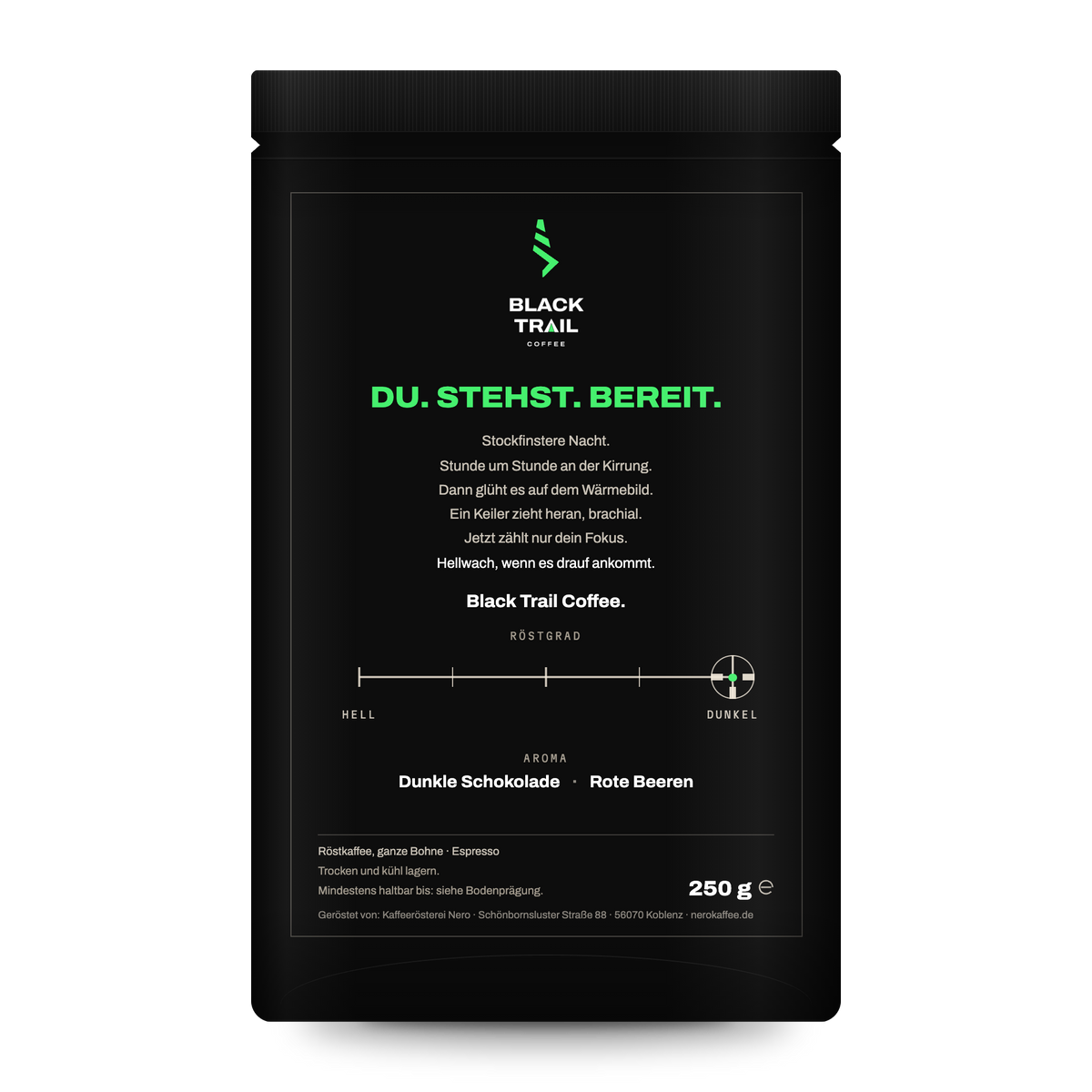BLACKTRAIL Nr. 02 Sau Stark – Espresso Jagdkaffee, ganze Bohne