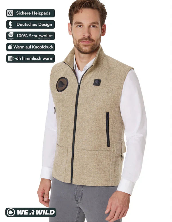 Beheizbare Jagdweste, aus bestem deutschen Loden