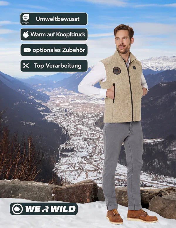 Beheizbare Jagdweste, aus bestem deutschen Loden