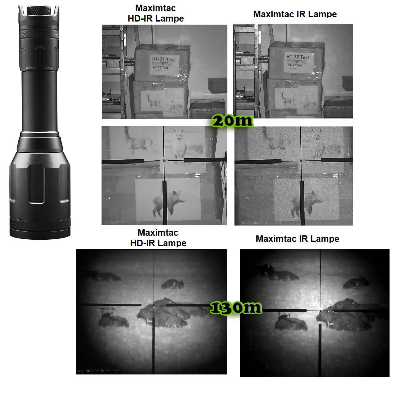Maximtac HD-IR Strahler für Nachtsichtgeräte 850nm & 940nm, fokussierbar,  dimmbar